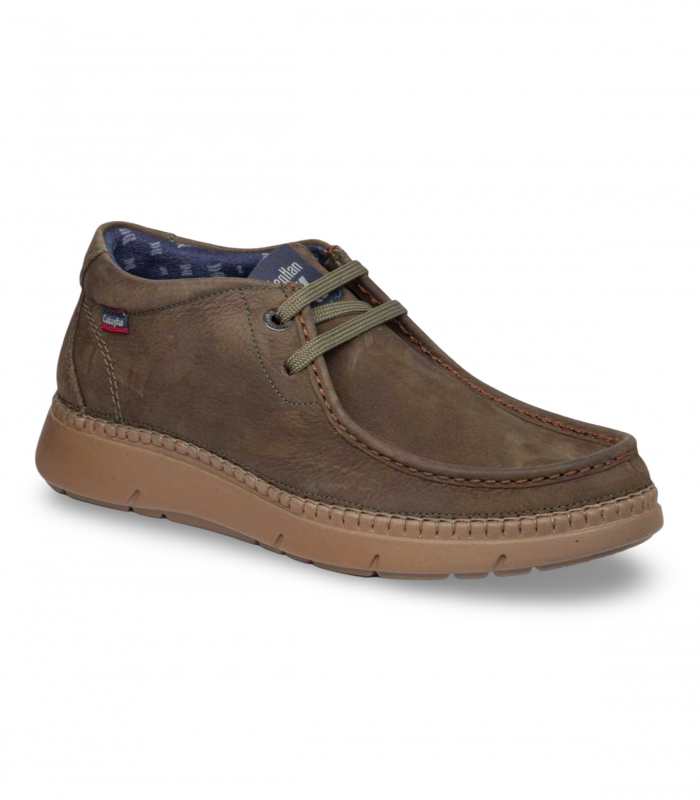 Zapato Wallaby kaki nobuk suela caramelo Callaghan 60701 hombre