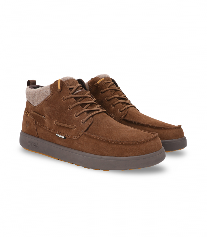 Walk in Pitas KENT. Botín casual camel con suela flexible y diseño atemporal