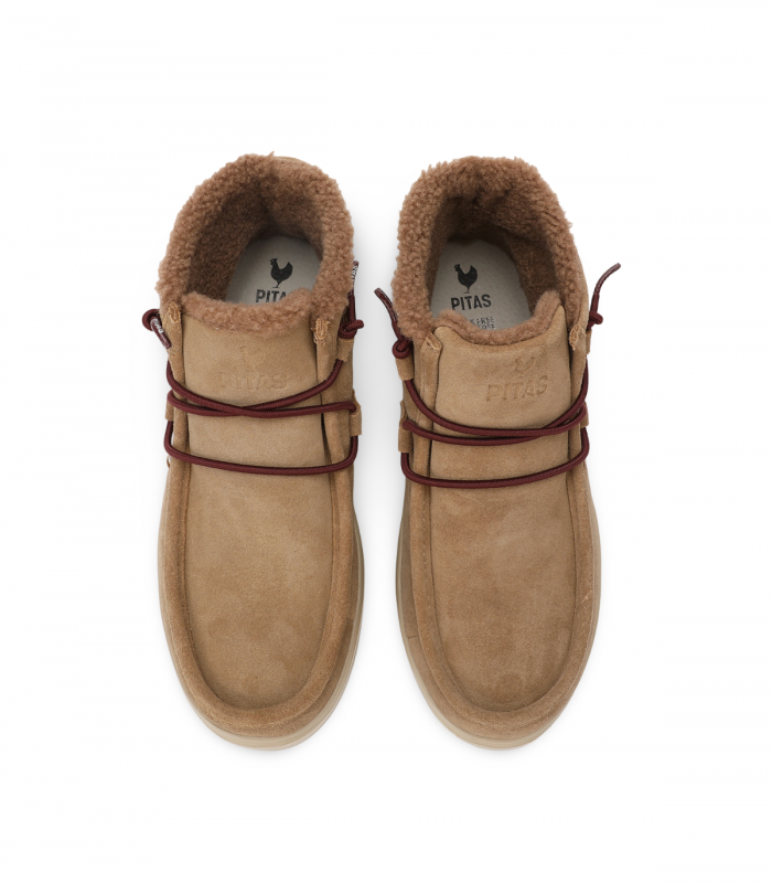 Walk in Pitas SIDNEY. Botín deportivo camel con plataforma, perfecto para looks urbanos