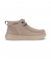 Botines taupe con cordones. Piel serraje.