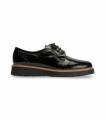 Pitillos 10761 Negro. Zapato de cordones en piel negra, cómodo y con aire casual