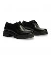 Pitillos 10797 Negro. Zapato tipo wallaby en piel negra con suela robusta y estilo casual
