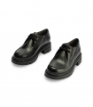 Pitillos 10797 Negro. Zapato tipo wallaby en piel negra con suela robusta y estilo casual