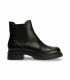 Pitillos 10798 Negro. Botín plano negro tipo Chelsea con suela gruesa y diseño minimalista
