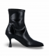 Miss Elastic 78039. Botín negro elegante con tacón fino y tejido elástico adaptable