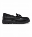 24 Horas 26645. Mocasín negro Mist Luxe con diseño elegante y suela flexible