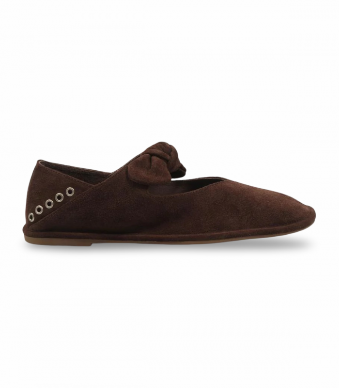 TOP3 SA773 marrón. Mercedita con cordones y ojales metálicos, estilo informal para looks bohemios