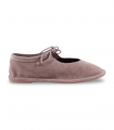 TOP3 SA772 taupe. Babucha taupe con cordones y suela fina, ideal para looks de entretiempo