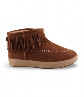 Botín camel serraje con flecos Natural World 8462 mujer