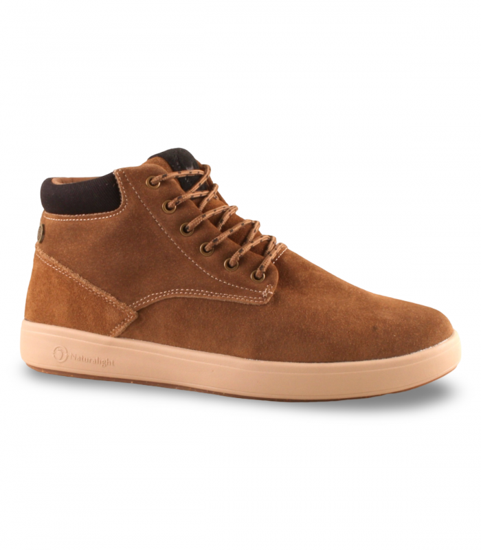 Bota media cuero serraje versátil Natural World 8457 hombre