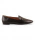 Olivia Brown OB 102 negro. Zapato tibet negro con tachuelas y sin cordones, cómodo para oficina o diario
