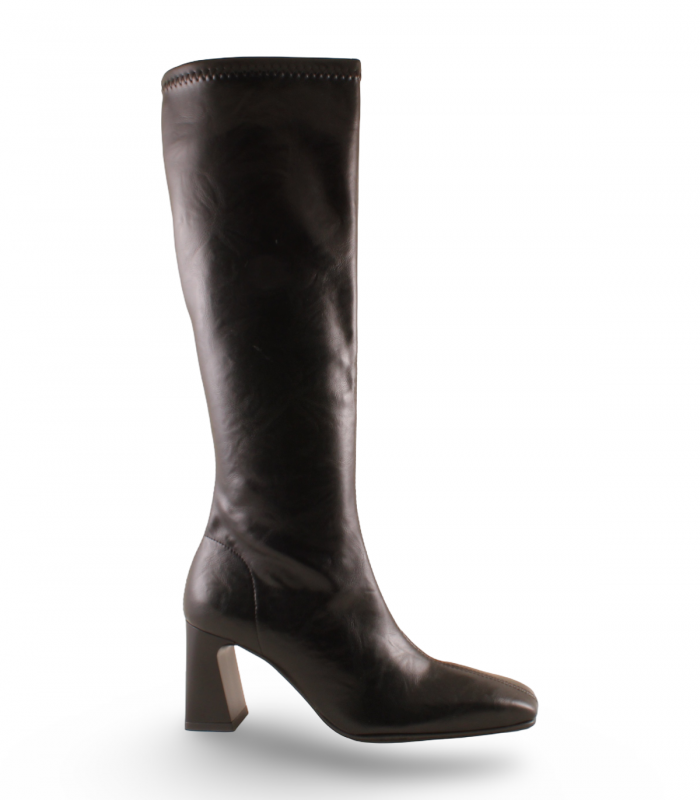 Miss Elastic 78160. Bota alta negra elástica con caña cómoda para looks de invierno