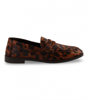 Shemerry D24 leopardo. Mocasín estampado en pony leopardo, llamativo y perfecto para looks con negro