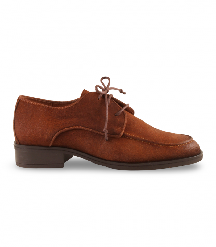 Nature Venecia Sigaro 25449. Zapato acordonado en serraje engrasado, atemporal y elegante