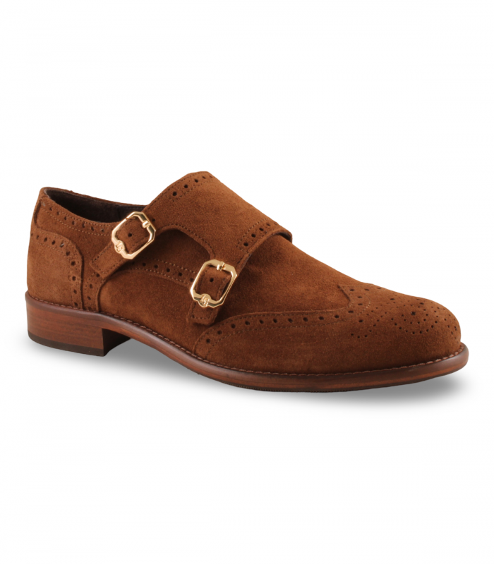 Luis Gonzalo Basket Date 4817M cuero. Zapato doble hebilla en serraje cuero, elegante y versátil
