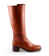 Giorda 37265 cuero. Bota alta marrón clásica con cremallera, perfecta para invierno con looks en tonos cálidos