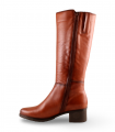 Giorda 37265 cuero. Bota alta marrón clásica con cremallera, perfecta para invierno con looks en tonos cálidos