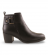 Kaola 8820 negro. Botín negro con tacón cómodo y hebilla decorativa. Elegante y sobrio para oficina