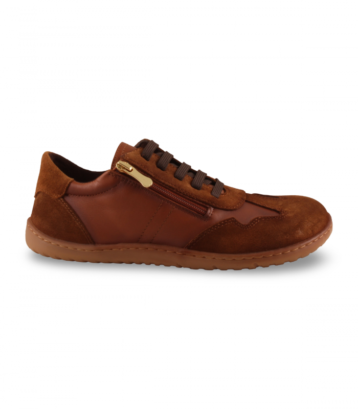Vivant 2754 cuero. Deportivo barefoot cuero natural con suela blanda. Perfecto con vaqueros claros