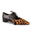 Mirai S3667 leopardo. Zapato en pelo leopardo con piel negra. Toque salvaje para looks neutros