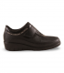 Cutillas 60350 negro. Velcro con cuña baja en piel grabada. Ideal para confort diario