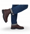 Clarks BADBURY HI WP. Bota marrón alta impermeable en piel engrasada con estilo outdoor