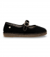Alhamas Adelfa 53998 negro. Bailarina negra en terciopelo con hebilla dorada, perfecta para eventos