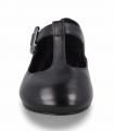 Shemerry Zintia negro. Salón de piel con tira y hebilla, elegante y funcional para el día a día