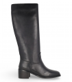 Shemerry North negra. Bota alta de napa con tacón cuadrado, ideal para estilos casuales o formales