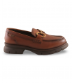 Sams HR1400-2 cuero. Mocasín con plataforma gruesa y estribo, ideal para looks otoñales con estilo