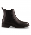 Nature N130 negro. Botín Chelsea en piel con elásticos laterales y suela dentada, cómodo y versátil