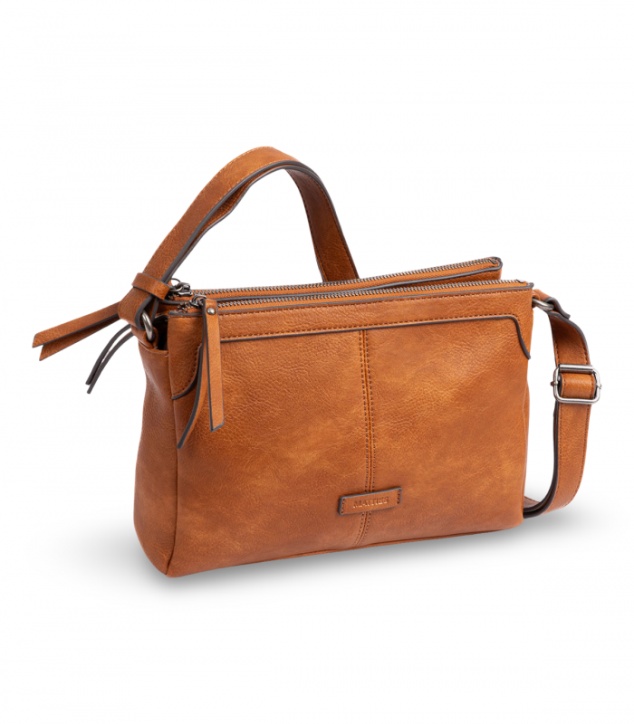 Bolso rectangular cuero con cremalleras Matties 0002019317, práctico y resistente