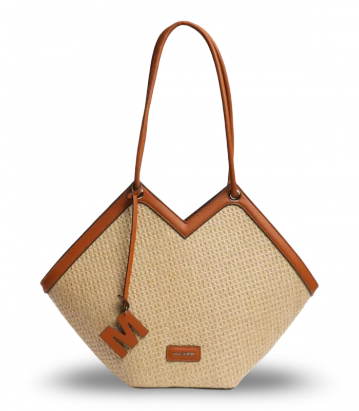 Bolso rígido rafia cuero Mac Alyster Saint Raphael, elegante
