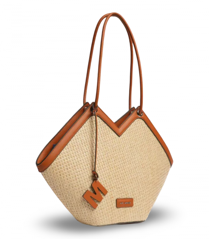 Bolso rígido rafia cuero Mac Alyster Saint Raphael, elegante