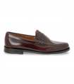 Mocasín burdeos clásico de piel Castellano de Madrid 800, elegante y con carácter