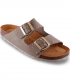 Sandalia bio en piel topo con hebillas Autenti Sprinter, cómoda y actual