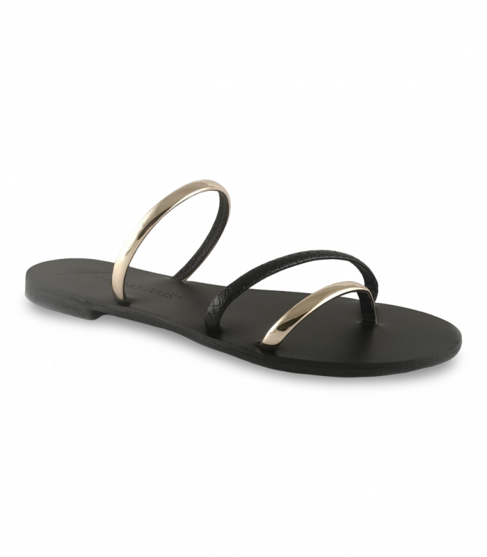 Sandalia negra con metalizado Nicolas Lainas 927 T