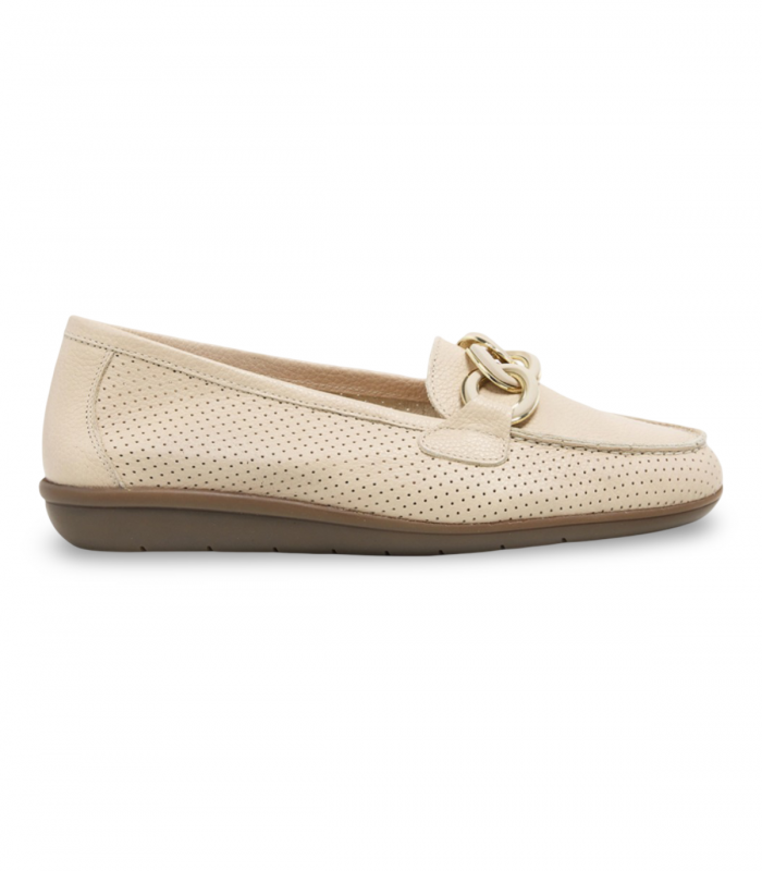 Mocasín beige adorno 24 Horas 26456