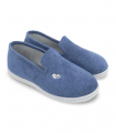 zapatilla copete azul toalla
