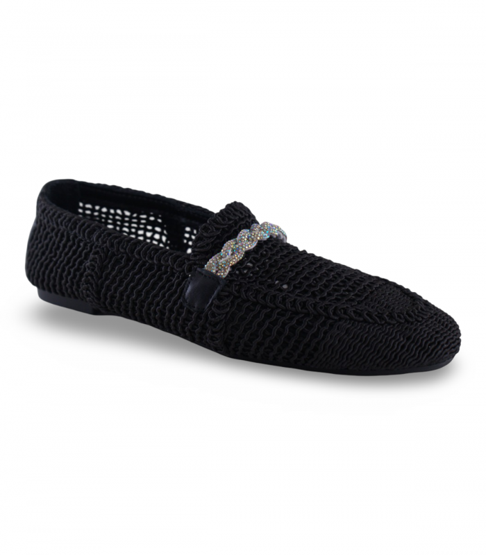 Mocasín negro calado strass Shaddy 100251402