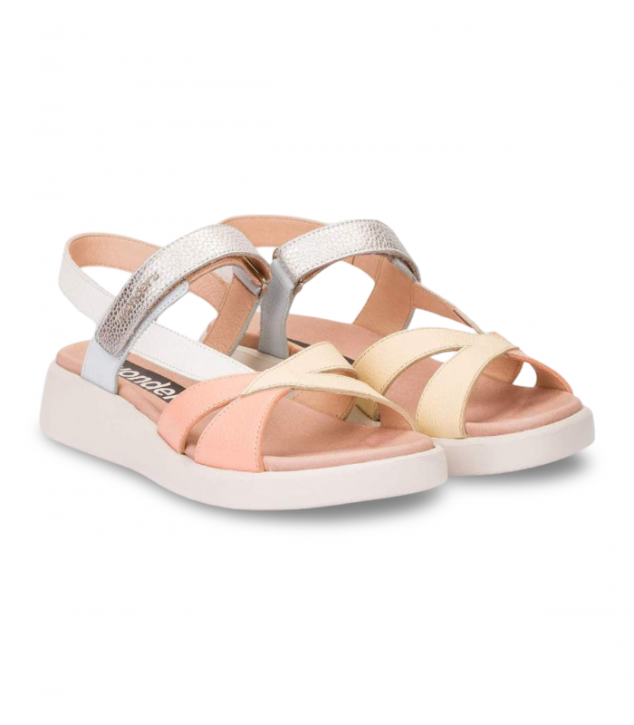 Sandalia multicolor con velcro Wonders C6552