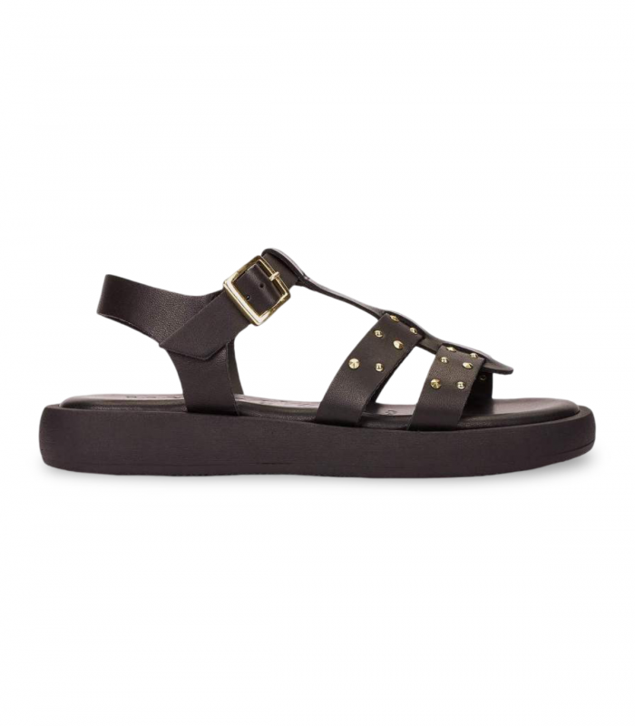 Sandalia negra con tachuelas Wonders AB1567