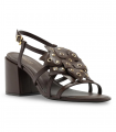 Sandalia vestir marrón flor Arezzo A12463007600003
