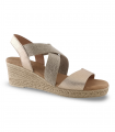 Sandalia cuña platino beige Kaola 1110