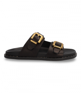 Sandalia negra hebillas tachas Alpe 5575