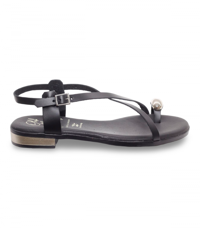 Sandalia negra tiras finas Oh My Sandals 5863
