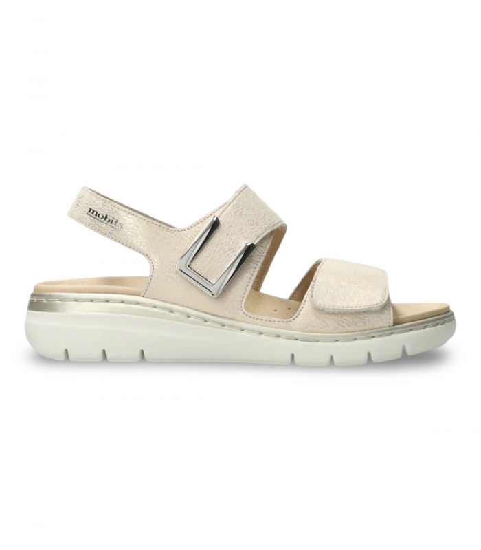 Sandalia platino velcros cómoda Mephisto Lalia