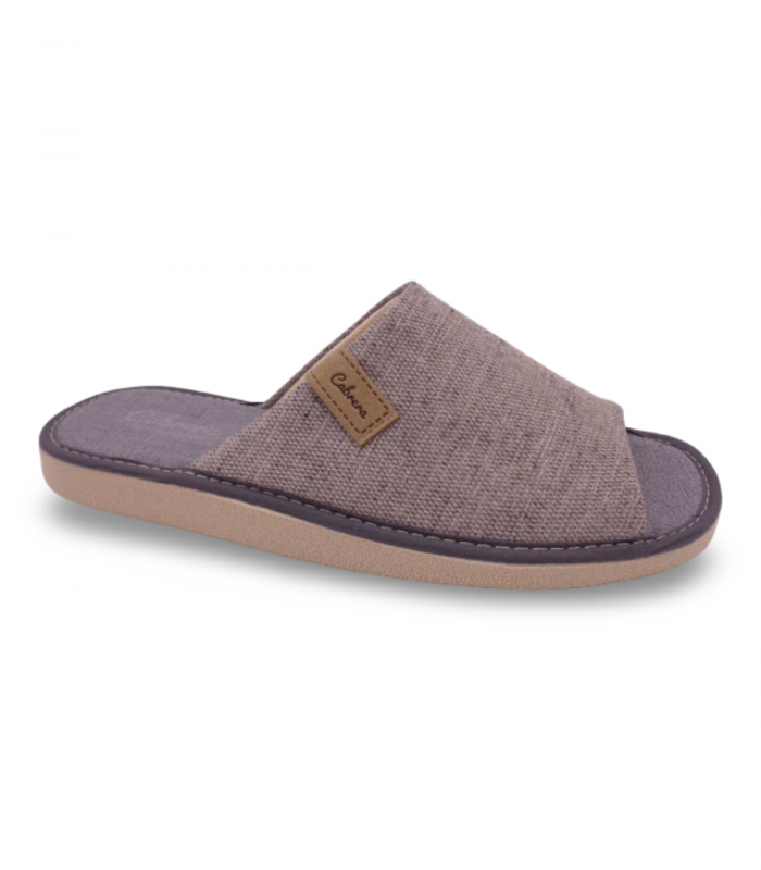 zapatilla abierta de puntera en color gris