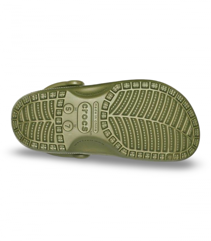 Zueco clásico verde militar Crocs Classic 10001