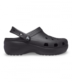 Zueco de plataforma negro Crocs Classic Platform, ligero y moderno